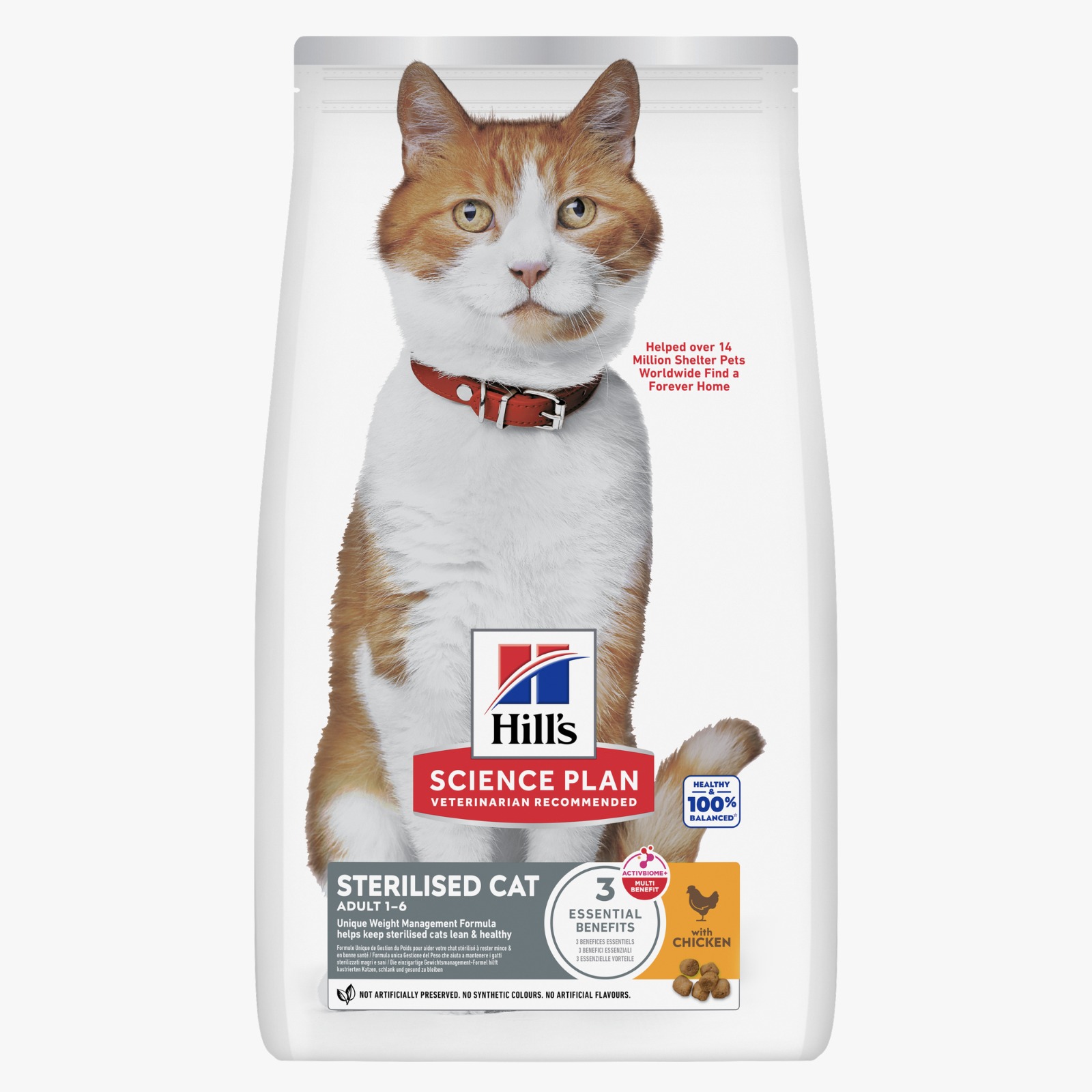 Hill's Science Plan Sterilised Cat Adult 1-6 with Chicken Dry Cat Food (3 kg)