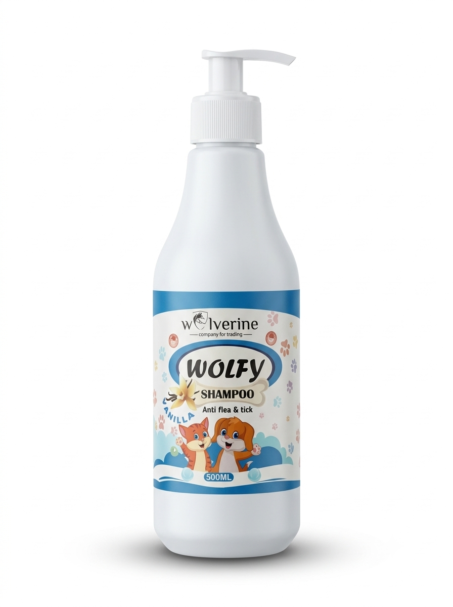 Wolverine WOLFY Anti Flea & Tick Pet Shampoo with Vanilla Scent - 500ml