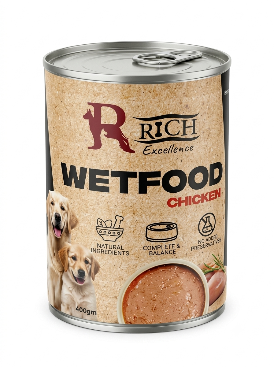 Rich Excellence Wet Dog Food for Adult Dogs with Chicken - 400g
