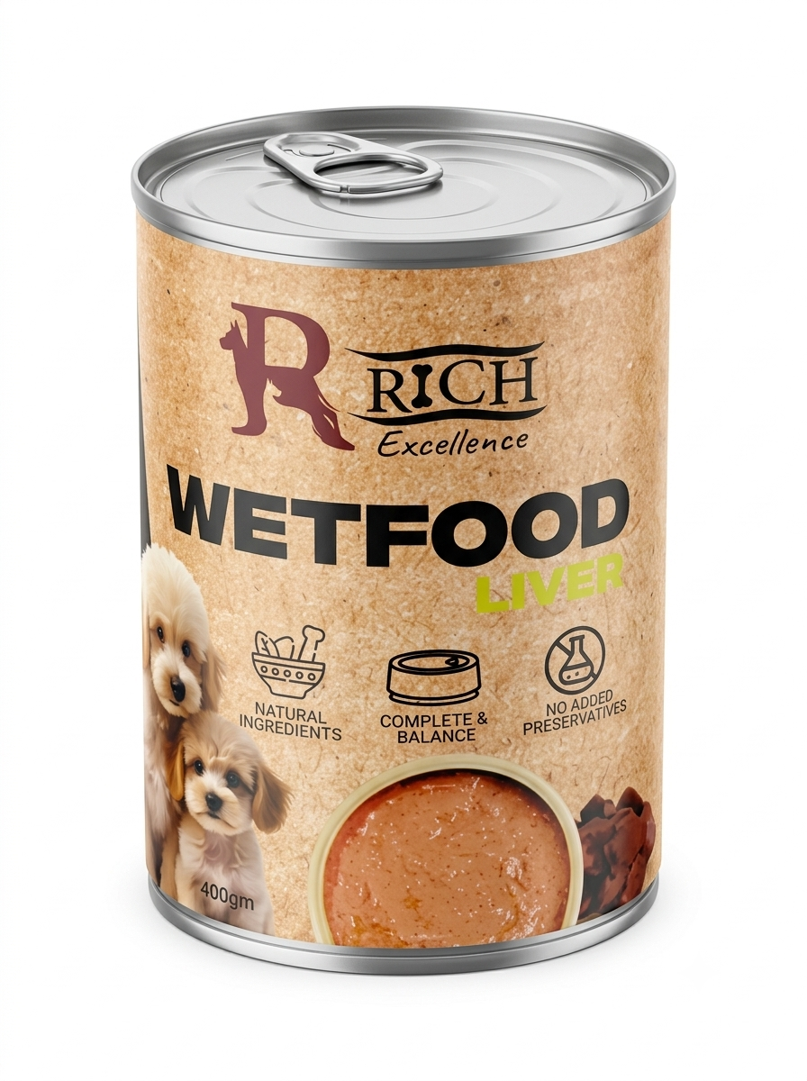 Rich Excellence Wet Dog Food for Adult Dogs with Liver - 400g