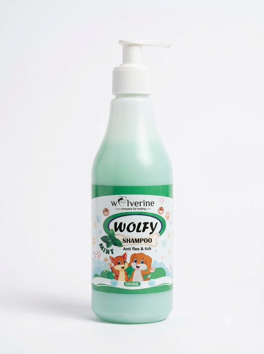 Wolfy Mint Shampoo for Pets - Anti Flea & Tick (by Wolverine) - 500ml