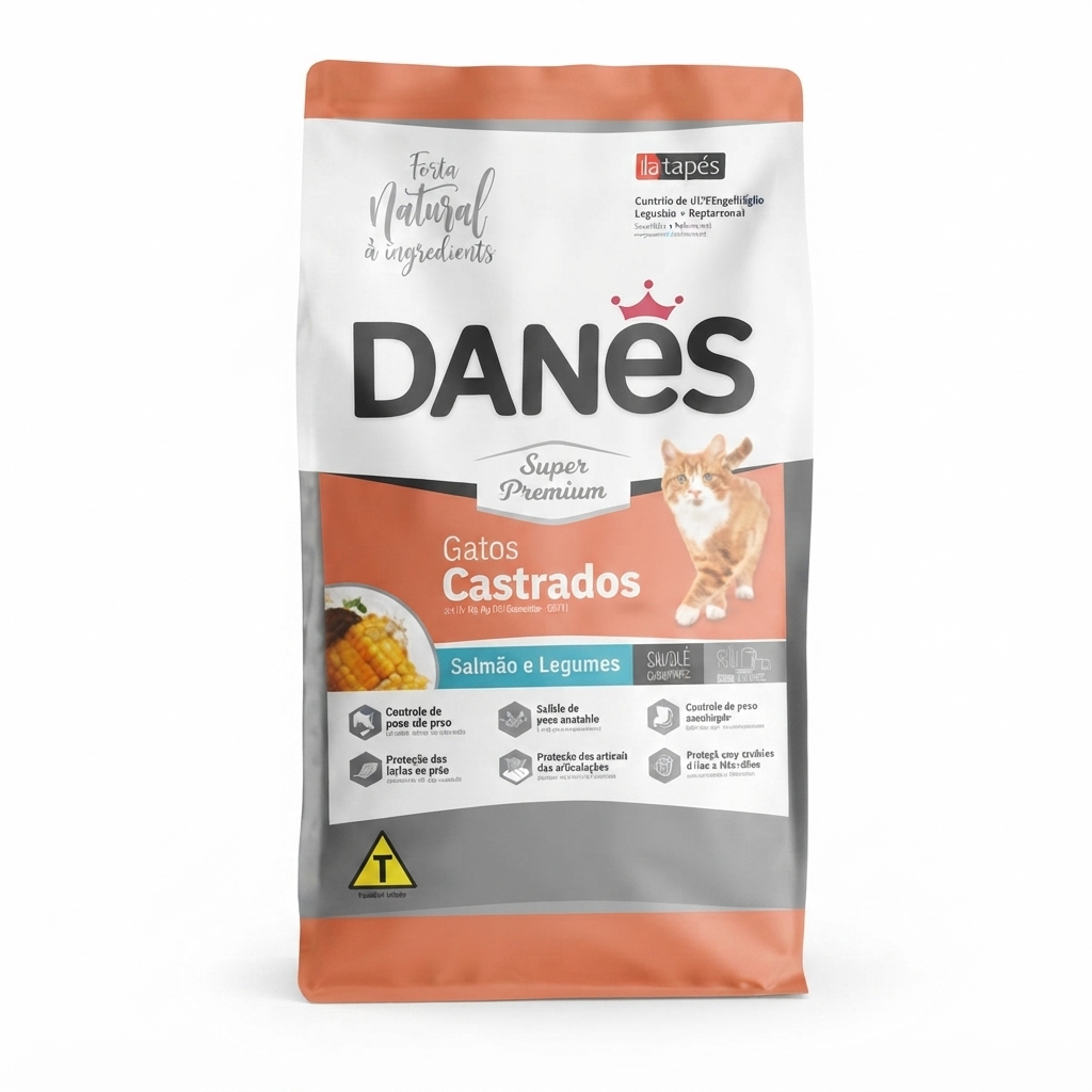 DANES Gatos Castrados Salmão e Legumes 1kg 2